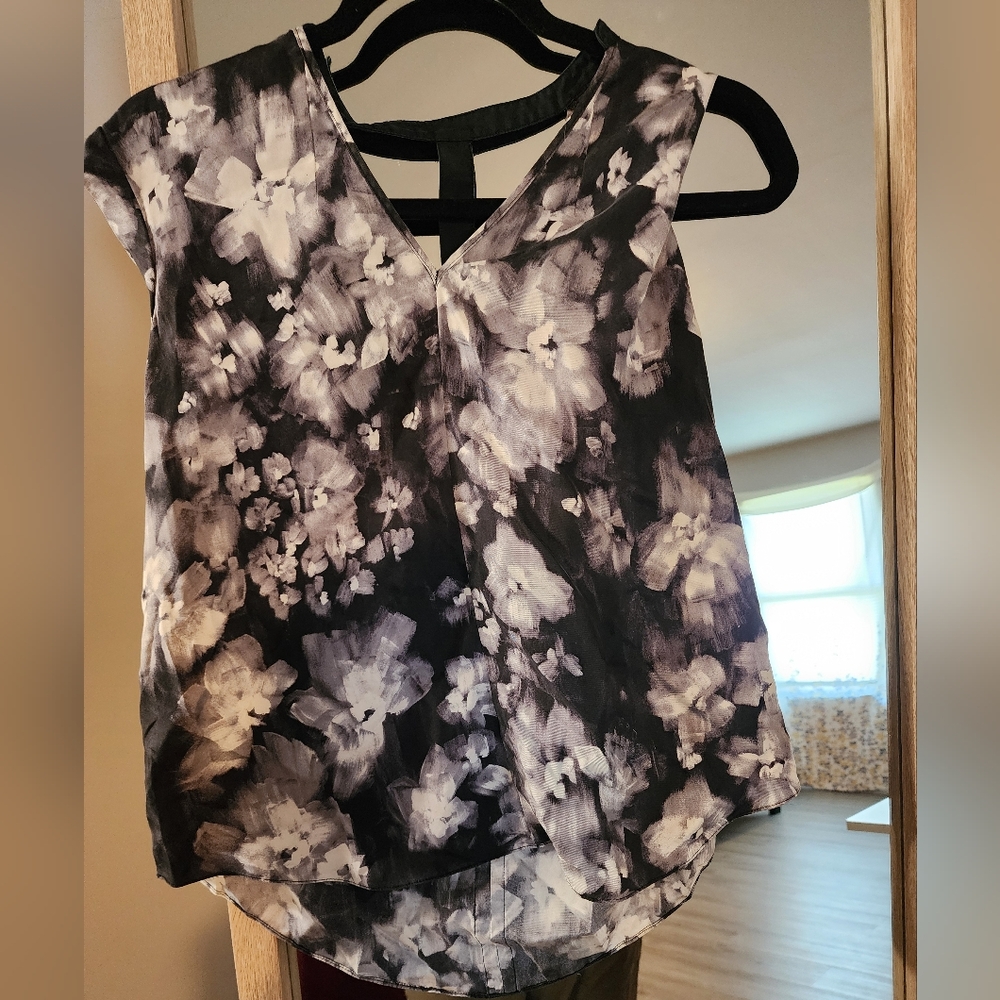 Floral Black and White Dress